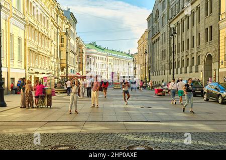 Saint-Petersburg, Russia - Jun 07, 2021: Bolshaya Morskaya Street Stock Photo