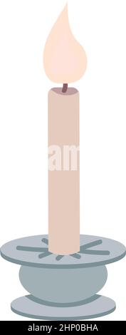 Decorative candle semi flat color vector object Stock Vector