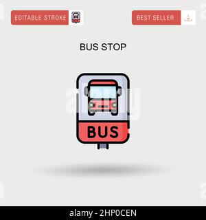 Bus stop Simple vector icon. Stock Vector