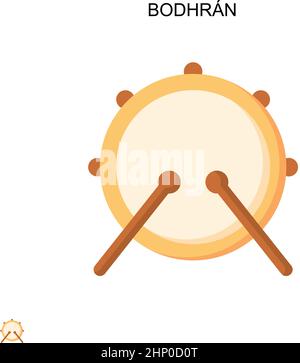 Bodhrán Simple vector icon. Illustration symbol design template for web mobile UI element. Stock Vector