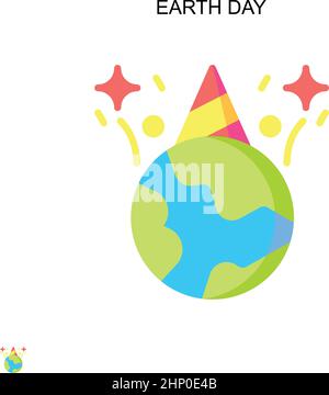 Earth day Simple vector icon. Illustration symbol design template for web mobile UI element. Stock Vector