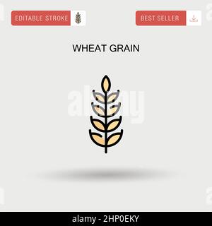 Wheat grain Simple vector icon. Stock Vector
