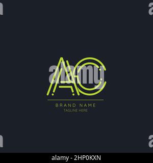 Minimal Initial Alphabet letter Logo icon AC Stock Vector