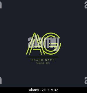 Minimal Initial Alphabet letter Logo icon AG Stock Vector