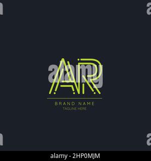 Minimal Initial Alphabet letter Logo icon AR Stock Vector