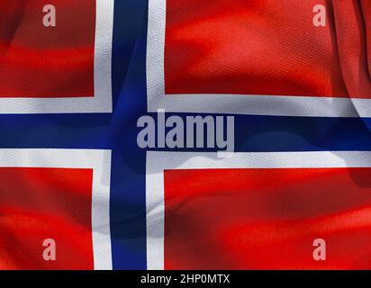Norway flag - realistic waving fabric flag Stock Photo - Alamy