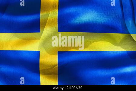 Sweden flag - realistic waving fabric flag Stock Photo - Alamy