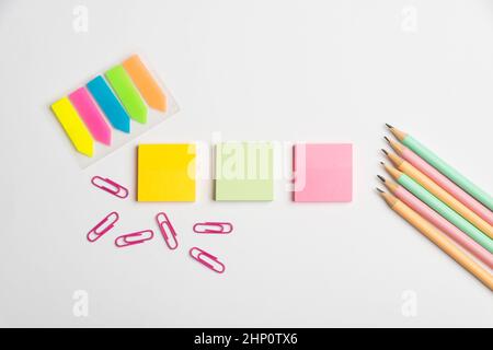 Flashy School Office Supplies, Bright Teaching Learning Collections Stock Photo