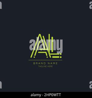Minimal Initial Alphabet letter Logo icon AL Stock Vector