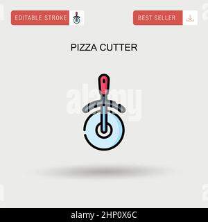 Pizza cutter Simple vector icon. Stock Vector