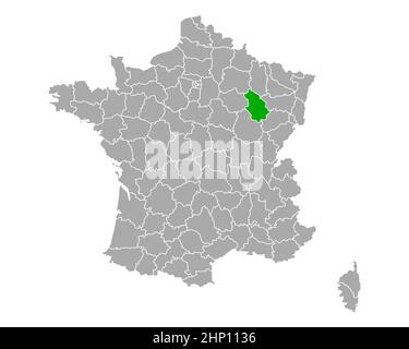 Map of Haute-Marne in France Stock Photo