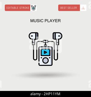 Music player Simple vector icon. Stock Vector