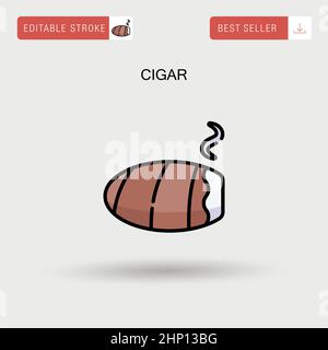 Cigar Simple vector icon. Stock Vector