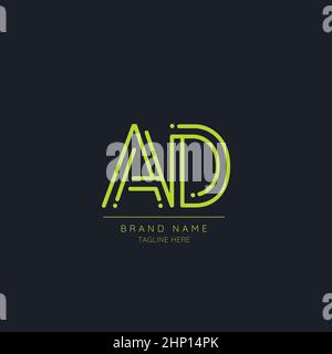 Minimal Initial Alphabet letter Logo icon AD Stock Vector