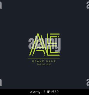 Minimal Initial Alphabet letter Logo icon AE Stock Vector