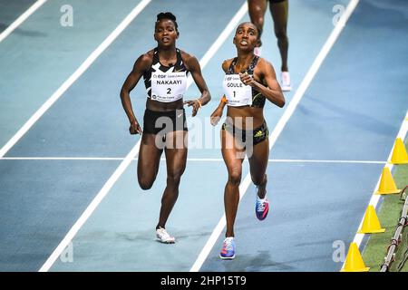 Halimah NAKAAYI of Uganda and Natoya GOULE of Jamaica during the World Athletics Indoor Tour, Meeting Hauts-de France Pas de Calais on February 17, 2022 at Arena Stade Couvert in Lievin, France - Photo Matthieu Mirville / DPPI Stock Photo