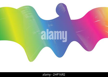 Rainbow wavy background. Geometric abstract vector illustration with gradient color waves. Futuristic cover design for notebook paper, copybook Stock Vector