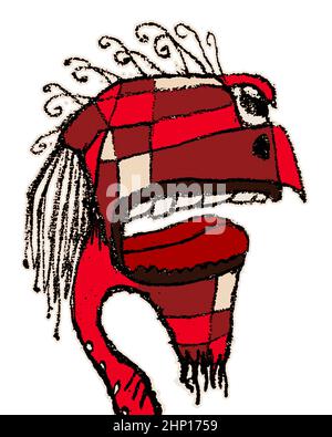 Funny sketchy style man black and white caricature drawing Stock Photo ...