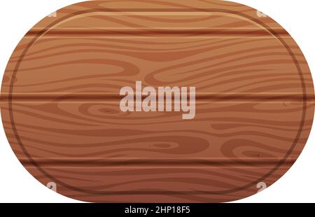 Oval wooden plate in retro style. Plywood panel Stock Vector