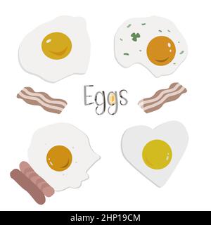 Scrambled eggs for breakfast illustration vector Stock Vector