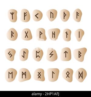 Scandinavian runes on a white background Stock Vector