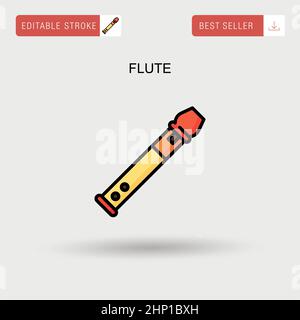 Flute Simple vector icon. Stock Vector