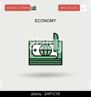 Economy Simple vector icon. Stock Vector