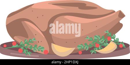 Traditional thanksgiving dish semi flat color vector object Stock Vector