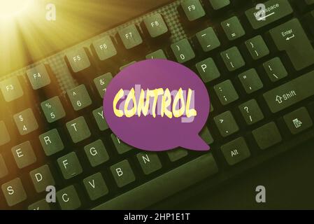 Conceptual caption Control, Internet Concept Power to influence direct behavior actions course of events Filling Up Online Registration Forms, Gatheri Stock Photo