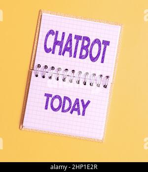Inspiration showing sign Chatbot, Business showcase a kind of computer program that simulates human conversation Critical Thinking Finding Clues Answe Stock Photo