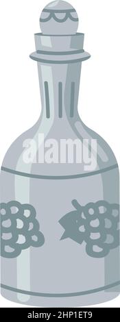 Decanter for liquor semi flat color vector object. Full sized item on white. Silver wine vessel. Part of house arrangement simple cartoon style illust Stock Vector