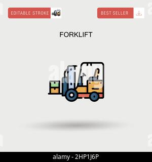 Forklift Simple vector icon. Stock Vector