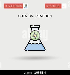 Chemical reaction Simple vector icon. Stock Vector