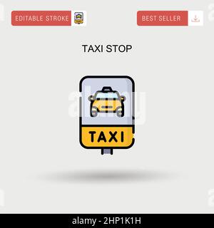 Taxi stop Simple vector icon. Stock Vector