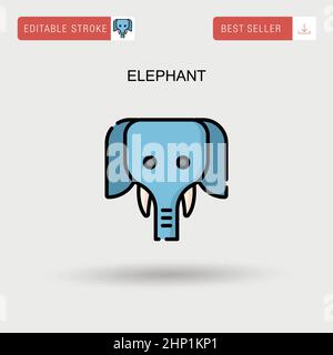 Elephant Simple vector icon. Stock Vector