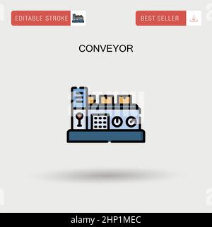 Conveyor Simple vector icon. Stock Vector
