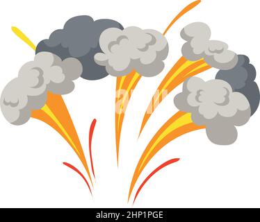 Smoke cloud comic burst. Cartoon explosion effect isolated on white background Stock Vector