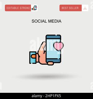 Social media Simple vector icon. Stock Vector