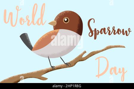 World Sparrow Day Vector illustration, poster concept, card, banner Stock Vector