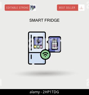 Smart fridge Simple vector icon. Stock Vector