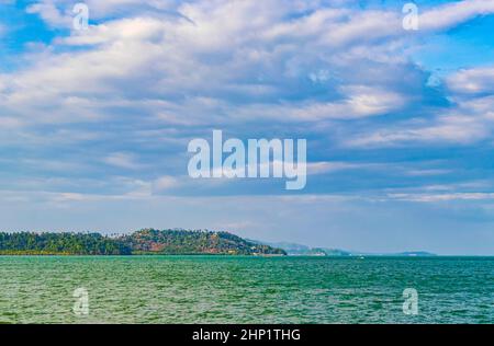 Tropical Paradise island Pulo Ru and Kawthaung landscape panorama view in Tanintharyi Myanmar Birma. Stock Photo