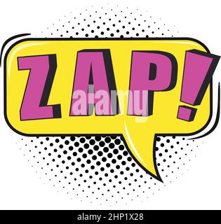 Text message in cartoon frame with halftone effect shadow isolated on white background Stock Vector