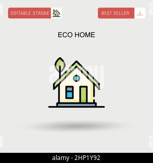 Eco home Simple vector icon. Stock Vector