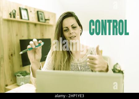 Conceptual display Control, Business overview Power to influence direct behavior actions course of events Watching Online Documentaries, Playing Inter Stock Photo