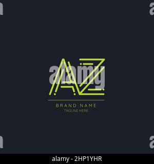 Minimal Initial Alphabet letter Logo icon AZ Stock Vector