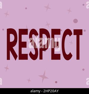 Sign displaying Respect, Business concept Feeling of deep admiration for someone or something Appreciation Line Illustrated Backgrounds With Various S Stock Photo