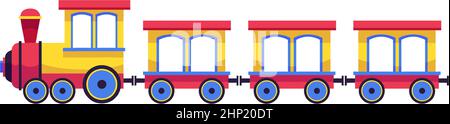 Plastic train icon. Kid toy rail transport Stock Vector