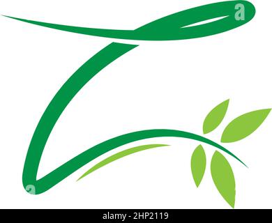 Vines template design, shrubs forming letter Z Stock Vector