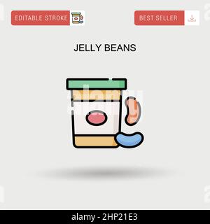 Jelly beans Simple vector icon. Stock Vector