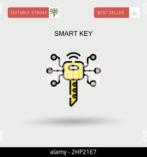 Smart key Simple vector icon. Stock Vector